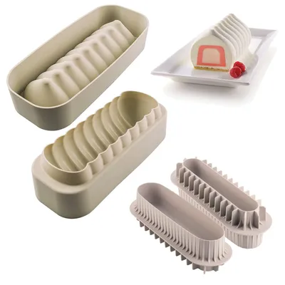 Imagen del producto de Silikomart - Juego de moldes de silicona para buches y merengues, color gris