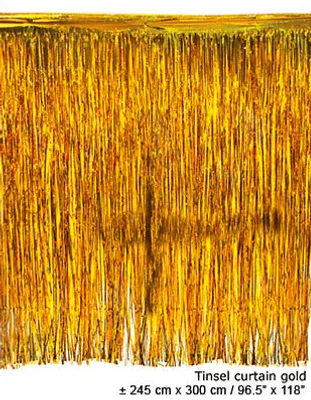 Zdjęcie produktu dla Zasłona lametta ok. 245 x 300 cm złota