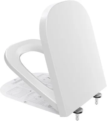 Immagine prodotto di Coperchio WC con chiusura ammortizzata, coperchio WC quadrato, sedile WC bianco, sedile WC quadrato, coperchio WC con chiusura ammortizzata, sedile WC a sgancio rapido
