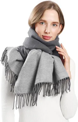 Produktbild von Pashmina Schal Wendeschal Winter Weich Warm Modisch Groß Dick Grau L