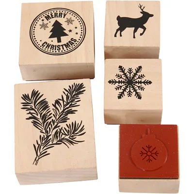 Produktbild von Creativ Company Holzstempel Set Weihnachten, 5dlg.