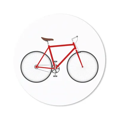 Produktbild von MuchoWow® Mauspad Mousepad Rennrad - Rot - Weiß 20x20 cm - Mousepads - Maus Mat - Pad - Mausunterlage - Schreibtischmatte