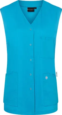Produktbild von KARLOWSKY Damen Kasack ESSENTIAL Ärmellos V-Neck Modern-Fit Pazifikblau 44