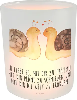 Produktbild von Mr. & Mrs. Panda laterne teelicht Schnecken Liebe - Transparent - Geschenk, Kerzenhalter, Verliebt, Glas Windlicht, Teelichthalter, Freundin, Pärchen, aus, Outdoor