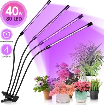 Zdjęcie produktu dla Jopassy Plant Lamp Led Full Spectrum, 80leds Plant Light, Clip On Plant Grow Lights Indoor z 3 trybami oświetlenia, Grow Lights for Plants z 9 poziomami ściemniania i timerem 3/6/9h