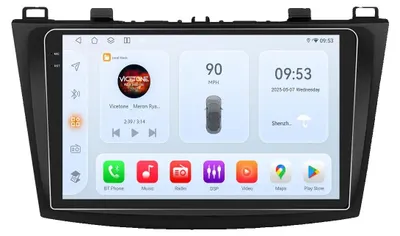 Immagine prodotto di CarPlay, touchscreen, compatibilità con smartphone, compatibile con Mazda 3 II Mazda3 BL dal 2010 al 2013, QS4 (4G LTE, 32 GB)