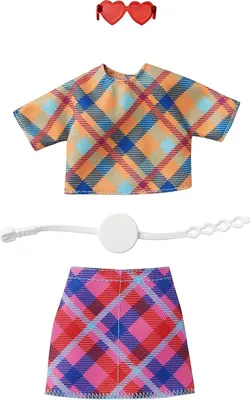 Produktbild von Barbie GRC10 - Fashions Complete Look Kariertes Outfit - Puppen-Kleidung