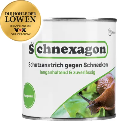 Produktbild von Schnexagon als ökologischer Schneckenzaun und Schutzanstrich gegen Schnecken - Bekannt aus "Die Höhle der Löwen"