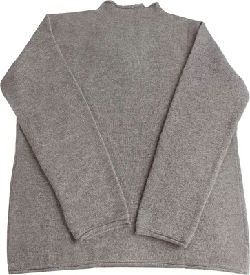 Produktbild von Damen Pullover aus Wolle Strickpulli Halbhoher Kragen Langarm Kamelfarbe XXL