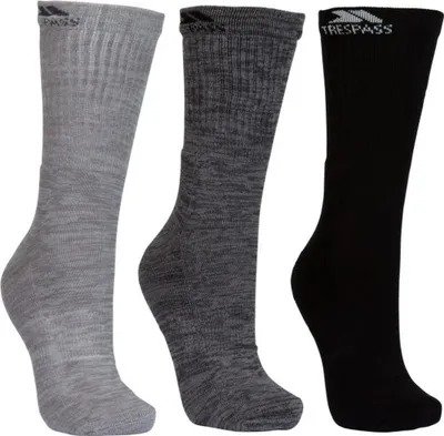 Produktbild von Trespass Herren Trekkingsocken Jackbarrow, 3er-Packung TP4509 (38-41 EU) (Dunkelgrau/Hellgrau/Schwarz)