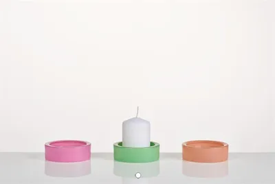 Produktbild von INNA-Glas Glas Kerzenteller ARBENITA aus Glas, mintgrün, 3 cm, Ø 9,5 cm - Kerzenuntersetzer