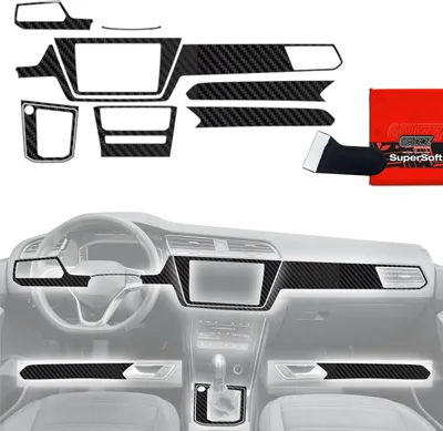 Obrázek produktu pro 9in1 Ochranné fólie Grizz Protector pro středovou konzoli a palubní desku – Volkswagen Touran Highline (2025) karbonový vzhled, matný, proti otiskům prstů
