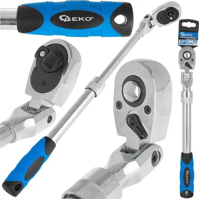 Obrázok produktu pre Račňa 1/2''s nastaviteľnou teleskopickou rukoväťou 370 - 510mm a kĺbovou hlavicou 72T Cr-V