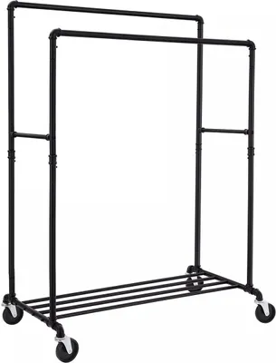 Produktbild von In And OutdoorMatch Kleiderständer Dejuan - Schwarzes Metall - Kleiderständer auf Rollen - Kleiderschrank - Kleiderschrank-Organizer - Schlafzimmer - bis zu 110 kg