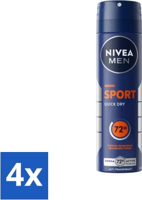 Obrázok produktu pre NIVEA Men Deodorant v spreji Sport 150 ml - hodnotné balenie - 4 kusy