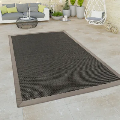 Produktbild von In- & Outdoor Teppich Balkon Terassen, Sisal Optik, Grau Grün in versch. Farben Grösse 120x170 cm