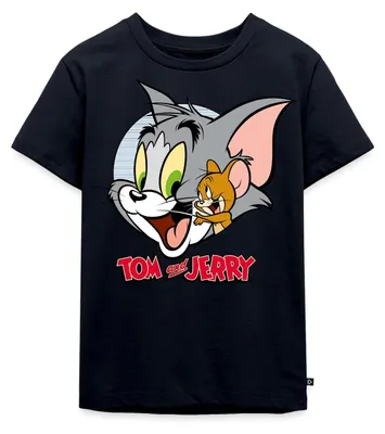 Produktbild von Spreadshirt Tom Und Jerry Verschmust Kinder Premium T-Shirt, 98/104 (2 Jahre), Navy