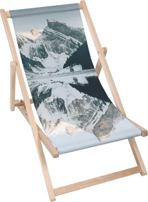 Produktbild von Dreamroots Liegestuhl klappbar Holz bis zu 130 kg, Sonnenliege klappbar mit 3-stufiger Neigungsregulierung der Rückenlehne, Snow Capped Peaks
