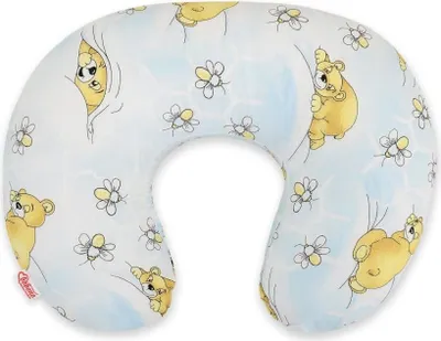 Immagine prodotto di Cuscino per l'allattamento, cuscino per la gravidanza, in cotone ergonomico e traspirante - motivo orso blu