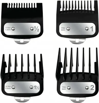 Produktbild von Set mit 4 Kunststoff Aufsätzen für Haarschneider, 1,5 mm bis 6 mm, für Bart- und Haartrimmung