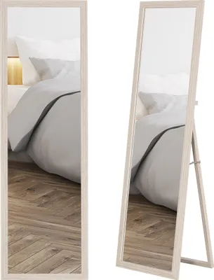 Produktbild von HOMCOM Ganzkörperspiegel 160 x 50 cm Rechteckig Standspiegel mit Steinoptik Weiß