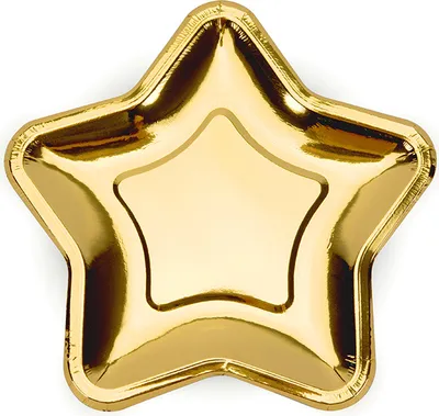 Immagine prodotto di 6 piatti di cartone stella oro