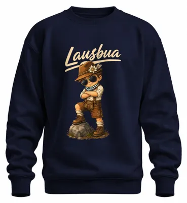 Produktbild von Lausbua Lederhose Bayern Tracht Cool Trachtenshirt Dirndl Sweatshirt Pullover, Navy, 3XL