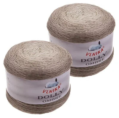 2 x 250g Dolly Ombre Farbverlaufsgarn Bobbel Strickgarn Häkelwolle Acrylgarn Beigetöne