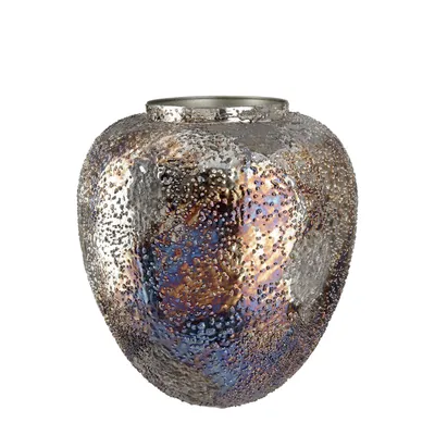 Zdjęcie produktu dla Gilde Vase, "Pavone", Metall, braun, VE 1, H. 27 cm, D. 26 cm 67950 4063387679500