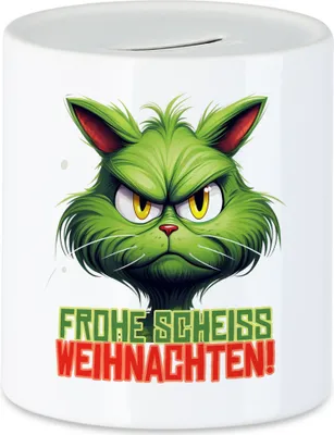 Produktbild von Frohe Scheiss Weihnachten Spardose Katzenbesitzer Sarkasmus Geschenk