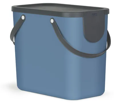 Produktbild von Rotho Mülltrennsystem 25L Albula - Mülleimer 40,0 x 23,5 x 34,0 cm - Abfalleimer Kunststoff mit Griffen - Müllbehälter mit Deckel und Aufklebern