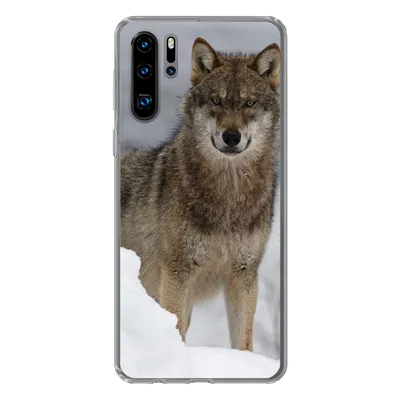 Produktbild von MuchoWow® Handyhülle Schutzhülle Hülle für Huawei P30 Pro Wolf - Schnee - Tiere Silikon Softcase Handy Hülle - Schutzdeckel