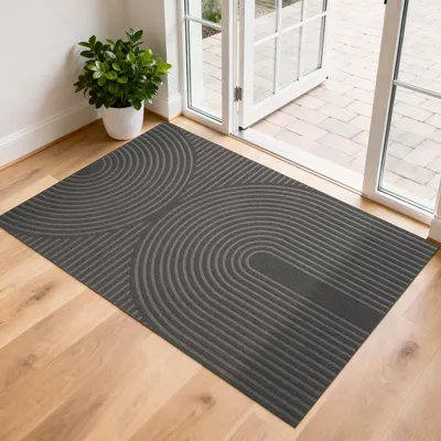 Immagine prodotto di Tappetino per interni ed esterni, 80x120 cm, grigio, antiscivolo, lavabile