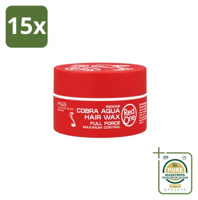 Obrázek produktu pro 15 kusů vosku na vlasy Red One Cobra Aqua – maximální kontrola – 150 ml – balení