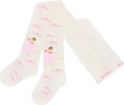 Produktbild von Kinderstrumpfhosen für Mädchen aus Baumwolle Ballerina Creme Größe 122-128