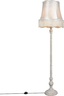 Produktbild von Graue Stehlampe mit Granny Lampenschirm Creme Classico
