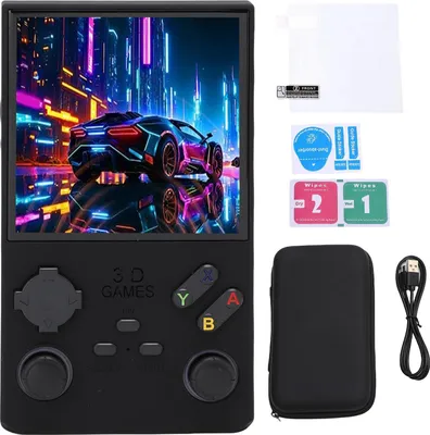 Immagine prodotto di Console di gioco portatile da 4 pollici, portatile, retro gaming per Linux, sistema open source, con scheda di memoria da 256 GB, altoparlante da 8 W, 720 x 720, 4000 mAh Ak