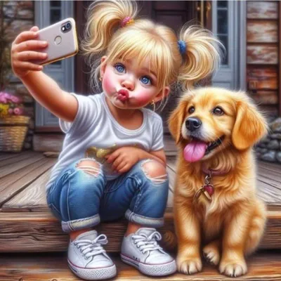 Image de NORIMPEX Tableau diamant Selfie avec chien 30x40cm