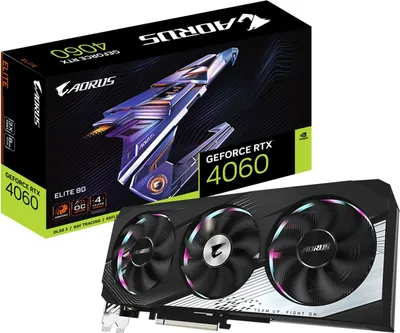 Produktbild von Gigabyte AORUS GeForce RTX 4060 ELITE 8G - GeForce RTX 4060 - 8 GB - GDDR6 - 128 Bit - 7680 x 4320 Pixel - PCI Express 4.0