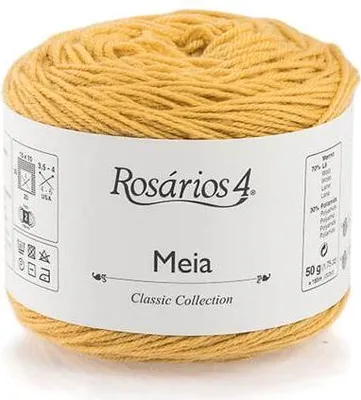 Produktbild von Rosarios 4 Meia Sockenwolle, Rumianek, Wolle, weich und strapazierfähig, 50g