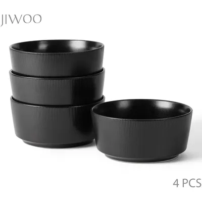 Produktbild von Schale set 4er Ø15,2cm Keramik Müslischale Salatschale Suppenschüssel Schalen für 4 Personen Schüssel Matt-Glasur Mikrowellen- und Spülmaschinenfest
