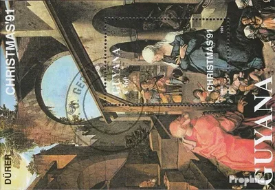 Produktbild von Briefmarken Guyana 1991 Mi Block161 (kompl.Ausg.) gestempelt Weihnachten: Madonnengemälde