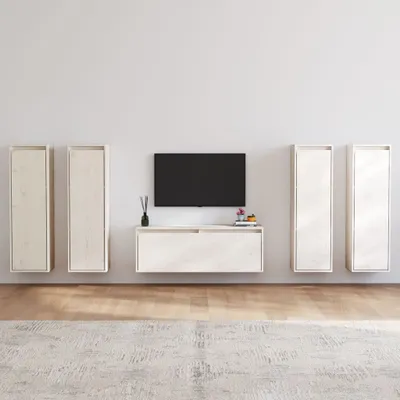 Produktbild von Maison Exclusive - TV-Schränke 5 Stk. Weiß Massivholz Kiefer