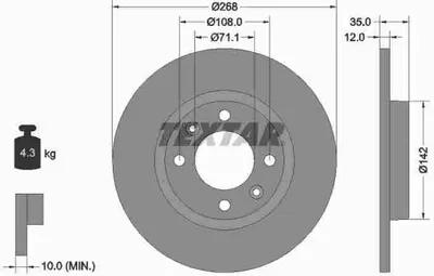 Produktbild von Bremsscheibe TEXTAR 92325903
