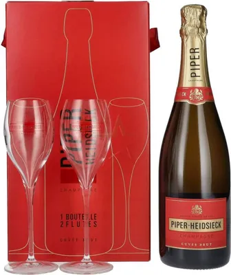 Produktbild von Piper-Heidsieck Champagne CUVÉE BRUT in Geschenkbox mit 2 Gläsern 12,00 %  0,75 lt.