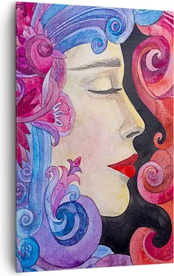 Produktbild von Bild auf Leinwand - Leinwandbild - Einteilig - Frau Abstraktion - 80x120cm - Wand Bild - Wanddeko - Wandbilder - Leinwanddruck - Wanddekoration - Leinwand bilder - Wandbild - PA80x120-4005