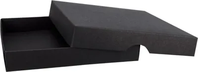 Image de Boîte pliante 12,8 x 12,8 x 2,0 cm, noire, couvercle, carton recyclé - lot de 10
