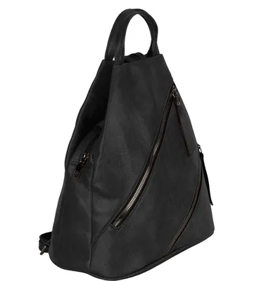 Produktbild von Damen Tasche Schultertasche Umhängetasche Leder Optik Handtasche BLACK (9831)