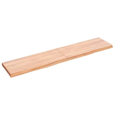 Produktbild von The Living Store Wandregal Hellbraun 140x30x(2-4) cm Massivholz Eiche Behandelt
