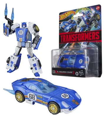 Imagen del producto de Hasbro Transformers x Hot Wheels, figura de acción del modelo El Segundo Coupe, 12,5 cm, con accesorios